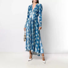 Load image into Gallery viewer, New winter v neck dress