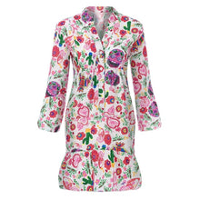 Load image into Gallery viewer, Boho Beach Women Floral Print Long Sleeve Mini Dress Vintage Holiday Shirt Dress
