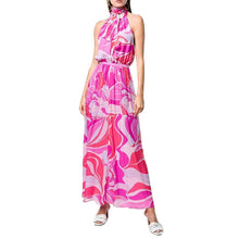 Load image into Gallery viewer, Dress for Women Sexy Halter Sleeveless Backless Printed Bohemian Beach Chiffon Long Dress Party
