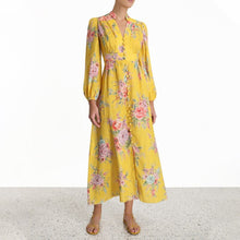 Load image into Gallery viewer, retro v neck show thin waist cultivate morality dress dress female
