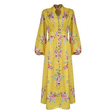 Load image into Gallery viewer, retro v neck show thin waist cultivate morality dress dress female
