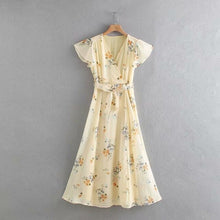 Load image into Gallery viewer, dress print short sleeve V-neck dress
