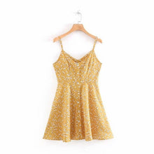 Load image into Gallery viewer, floral strap buckle V-neck sexy dress
