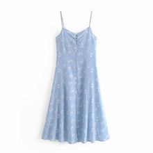 Load image into Gallery viewer, ladies long dress floral split sexy adjustable Sling dress
