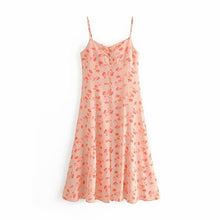 Load image into Gallery viewer, ladies long dress floral split sexy adjustable Sling dress
