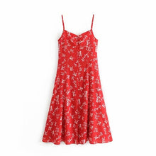 Load image into Gallery viewer, ladies long dress floral split sexy adjustable Sling dress
